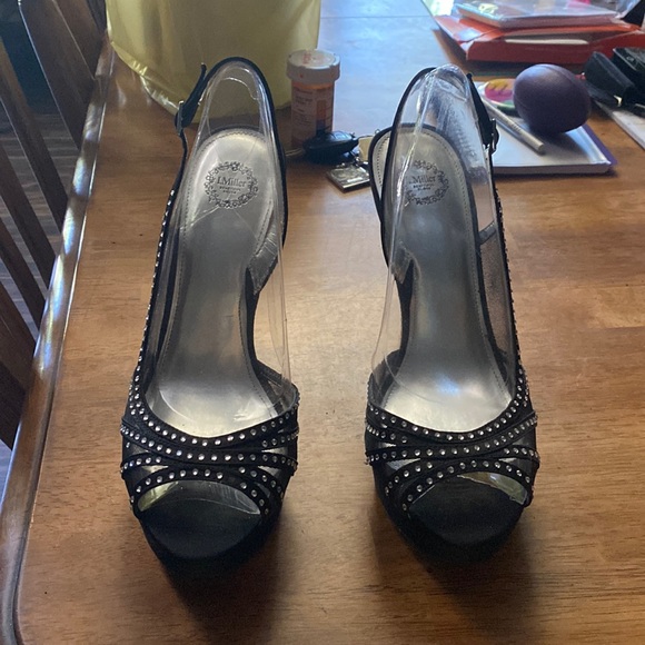 Black with rhinestones heels - Picture 1 of 4